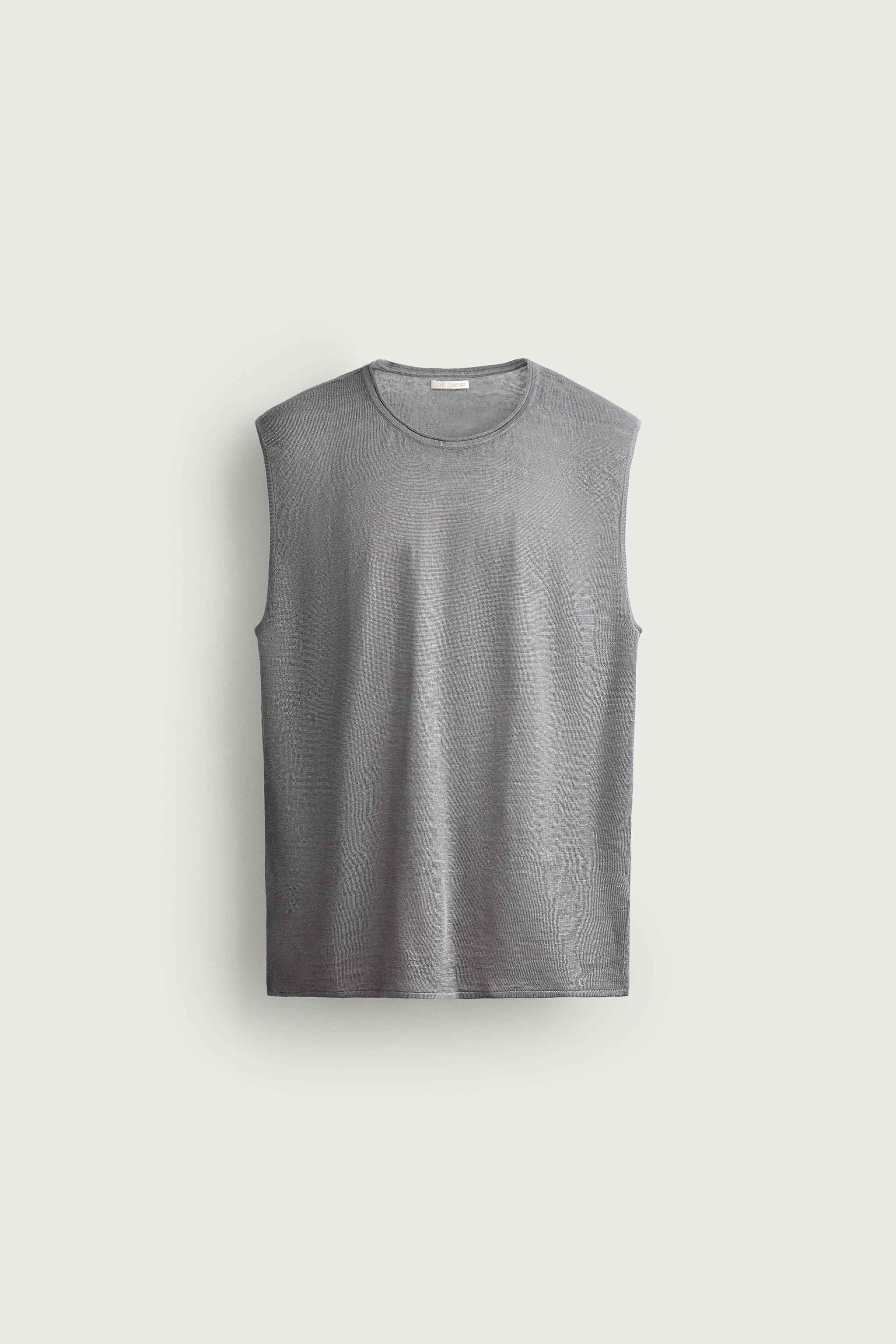 DÉBARDEUR EN MAILLE 100% LIN